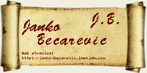 Janko Bećarević vizit kartica